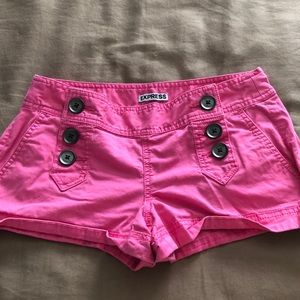 Pink and black shorts